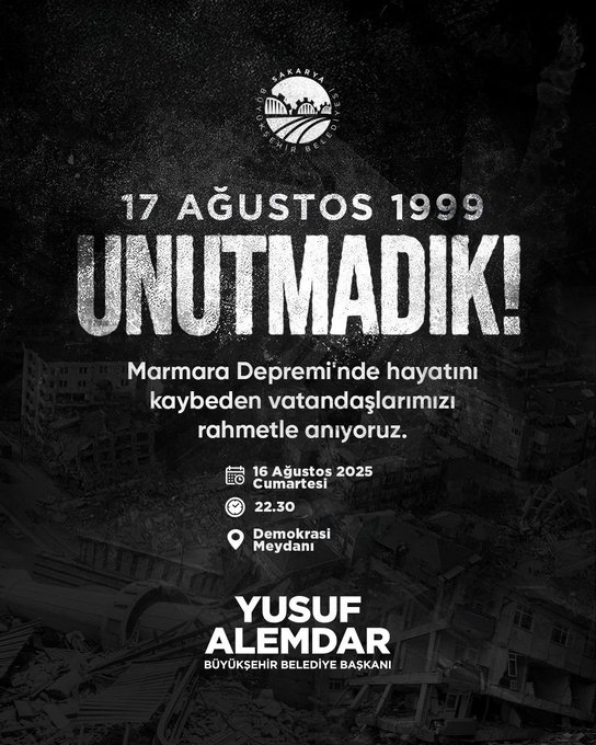 Sakarya’da Depremde Kaybettiğimiz Canları Anıyoruz