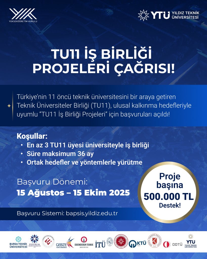TU11 İş Birliği Projeleri Başvuruları Açıldı!

Teknik Üniversiteler Birliği (TU11), ulusal kalkınma hedefleri ile uyumlu projeler için başvuruları kabul etmeye başladı. 

Amaç; üye üniversitelerin araştırma gücünü bir araya getirerek güçlü, sürdürülebilir ve yenilikçi bir