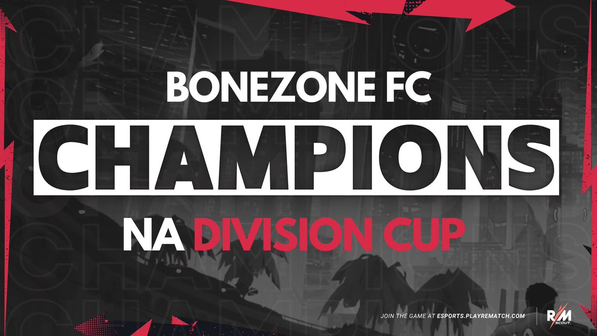 🏆 @BonezoneFC are your <a href="/RMFederation/">RematchFederationNA</a> NA Division Cup champions!

They defeat newcomers <a href="/NME_FC/">NME FC</a> 3-2 in a BO5 Grand Final to take home the victory!

Honourable mentions to 2nd and 3rd place:

🥈<a href="/NME_FC/">NME FC</a> 
🥉Skull7 FC / Funkin’ FC

#RematchEsports #PlayRematch #Rematch