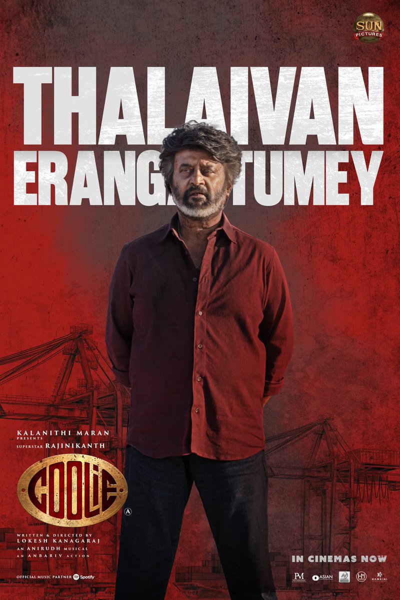 Friday Entertainment (@fridayentmt) on Twitter photo Thalaivan Erangattumey⚡ #Coolie
#Coolie ruling in theatres worldwide🌟
<a href="/rajinikanth/">Rajinikanth</a> <a href="/Dir_Lokesh/">Lokesh Kanagaraj</a> <a href="/anirudhofficial/">Anirudh Ravichander</a> #AamirKhan <a href="/iamnagarjuna/">Nagarjuna Akkineni</a> <a href="/nimmaupendra/">Upendra</a> #SathyaRaj #SoubinShahir <a href="/shrutihaasan/">shruti haasan</a> <a href="/hegdepooja/">Pooja Hegde</a> <a href="/Reba_Monica/">Reba Monica John</a> <a href="/monishablessyb/">Monisha Blessy</a> <a href="/anbariv/">AnbAriv</a> <a href="/girishganges/">Girish Gangadharan</a> <a href="/philoedit/">Philomin Raj</a> <a href="/ArtSathees/">Satheeskumar Artdirector</a> Thalaivan Erangattumey⚡ #Coolie
#Coolie ruling in theatres worldwide🌟
<a href="/rajinikanth/">Rajinikanth</a> <a href="/Dir_Lokesh/">Lokesh Kanagaraj</a> <a href="/anirudhofficial/">Anirudh Ravichander</a> #AamirKhan <a href="/iamnagarjuna/">Nagarjuna Akkineni</a> <a href="/nimmaupendra/">Upendra</a> #SathyaRaj #SoubinShahir <a href="/shrutihaasan/">shruti haasan</a> <a href="/hegdepooja/">Pooja Hegde</a> <a href="/Reba_Monica/">Reba Monica John</a> <a href="/monishablessyb/">Monisha Blessy</a> <a href="/anbariv/">AnbAriv</a> <a href="/girishganges/">Girish Gangadharan</a> <a href="/philoedit/">Philomin Raj</a> <a href="/ArtSathees/">Satheeskumar Artdirector</a>