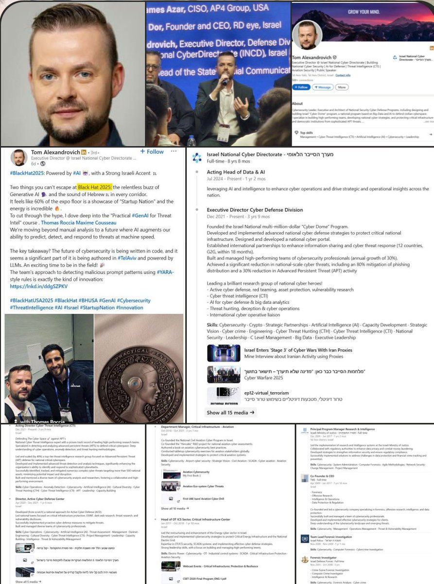 — 🇮🇱/🇺🇸 BREAKING: The Executive Director of the 'Defense Division' of Israel's National Cyber Security Authority, Tom Artiom Alexandrovich, was arrested during an undercover operation with seven other child predators by the Las Vegas Police Department

t.me/Middle_East_Sp…