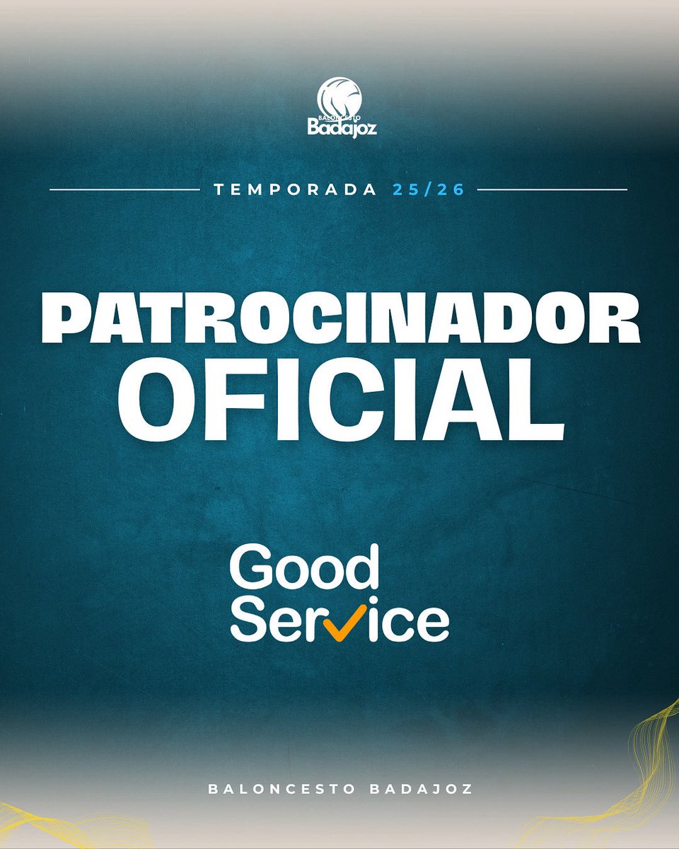 🏀🤝 ¡Nueva incorporación al equipo!

En Baloncesto Badajoz damos la bienvenida a Good Services como patrocinador oficial esta temporada 👏🏻

<a href="/aytodebadajoz/">Ayuntamiento Badajoz</a> <a href="/DipdeBadajoz/">Diputación de Badajoz</a> <a href="/FExB/">Federación Extremeña de Baloncesto</a>