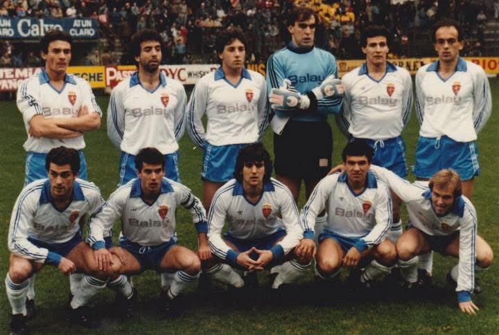 #RealZaragoza 1985/86.

Casuco, García Cortés, Juan Carlos, Cedrún, Fraile, Kaličanin.
Pineda, Señor, Güerri, Rubén Sosa, Pardeza.