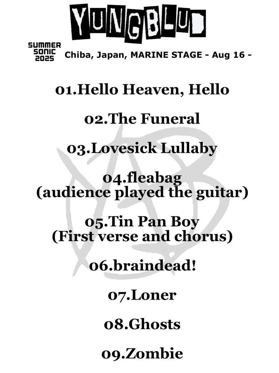 YUNGBLUD ヤングブラッド ヤンブラ SUMMER SONIC サマーソニック