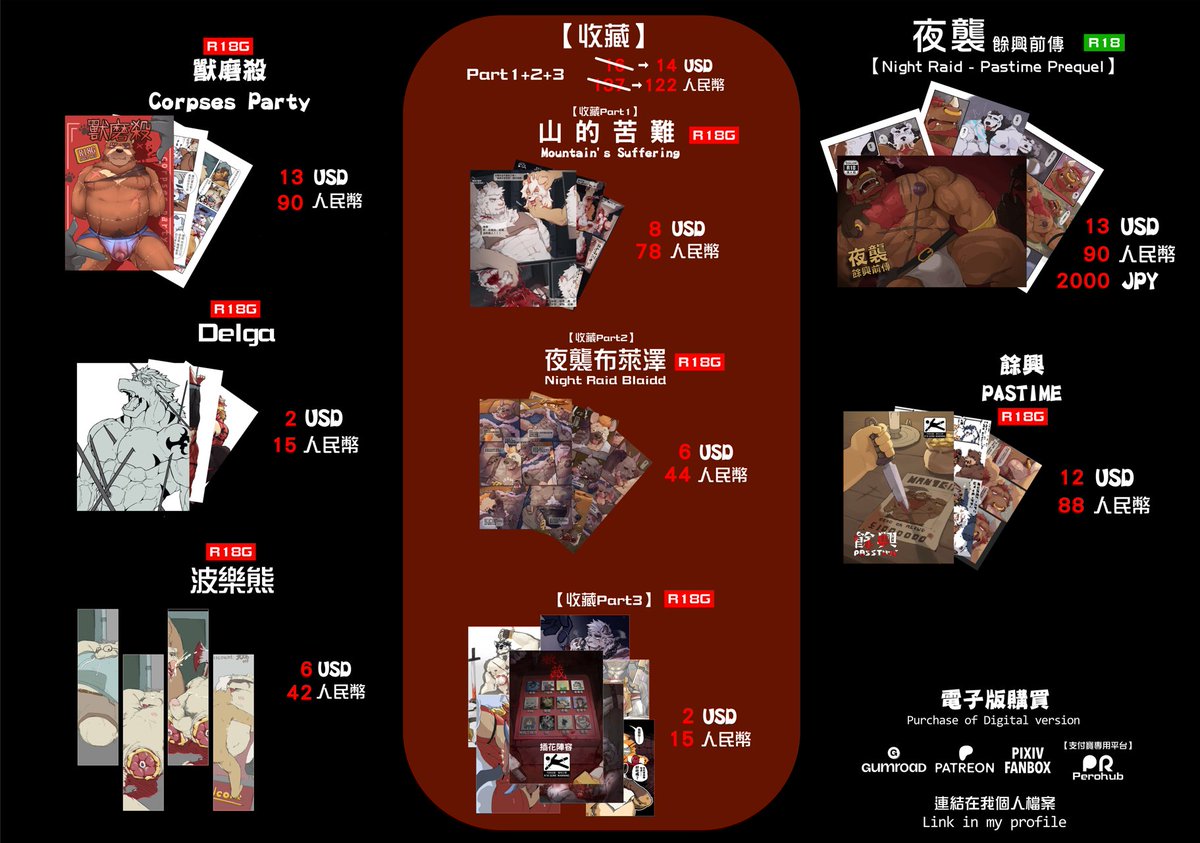 【菜單更新】 
購買連結在我個人檔案上
 Link in my profile  

【購買平台purchase Link】 
🅿️atreon 
F🅰️nbox 
Gumr🅾️ad

【支付寶專用平台】
Pero hub

購買如有任何問題 請私訊我 
If you have any questions about the purchase,  
please DM me