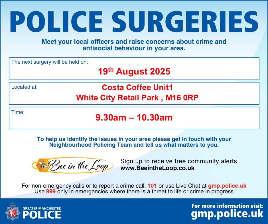 Trafford Police (GMP) (@gmptrafford) on Twitter photo Police Surgery Police Surgery