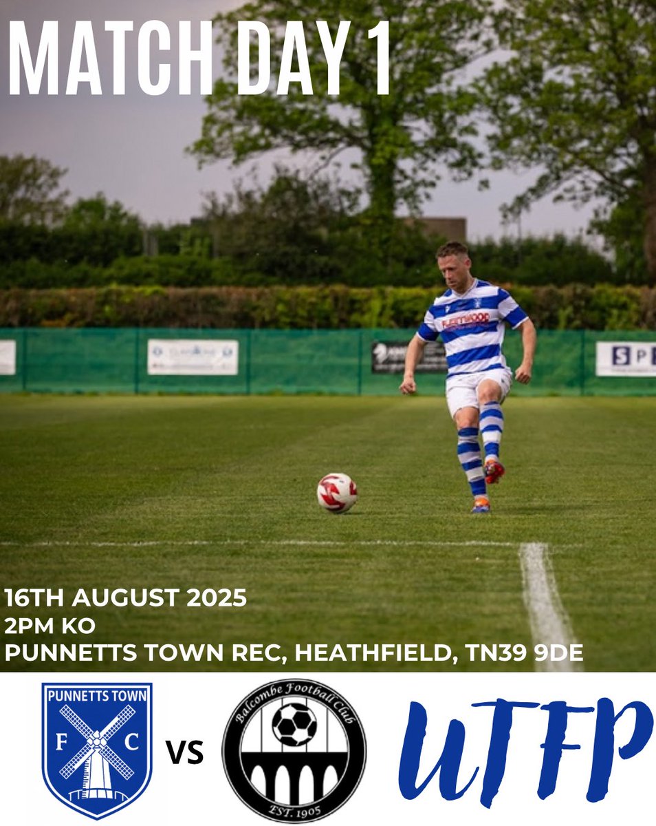 Punnetts Town FC (@punnettsfc) on Twitter photo We kick off our season with the arrival of <a href="/BalcombeFC/">Balcombe FC</a>
π Saturday 16th August
ποΈ Balcombe FcC
π Mid Sussex Premier
β° 2pm KO
ποΈ Punnetts Town Recreation Ground
UTFP πππ We kick off our season with the arrival of <a href="/BalcombeFC/">Balcombe FC</a>
π Saturday 16th August
ποΈ Balcombe FcC
π Mid Sussex Premier
β° 2pm KO
ποΈ Punnetts Town Recreation Ground
UTFP πππ