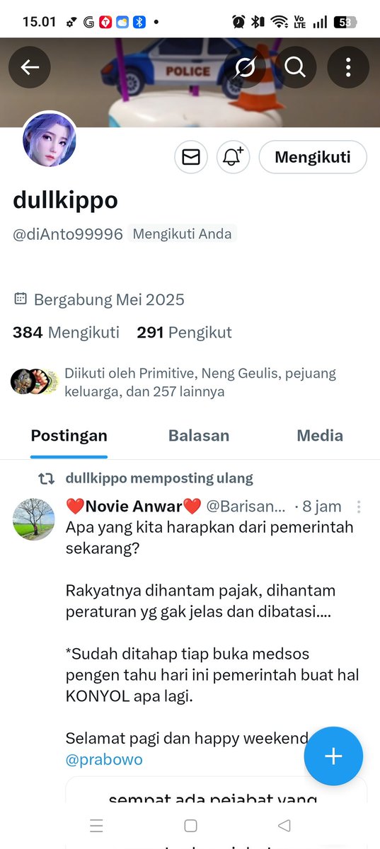 Silahkan follow akun ini 
👉 <a href="/diAnto99996/">dullkippo</a> 
Bantu RT ya 
Thanks 🤝😇