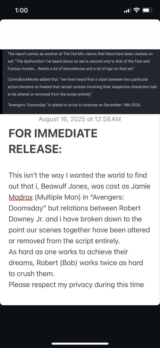 please respect my privacy during this difficult time