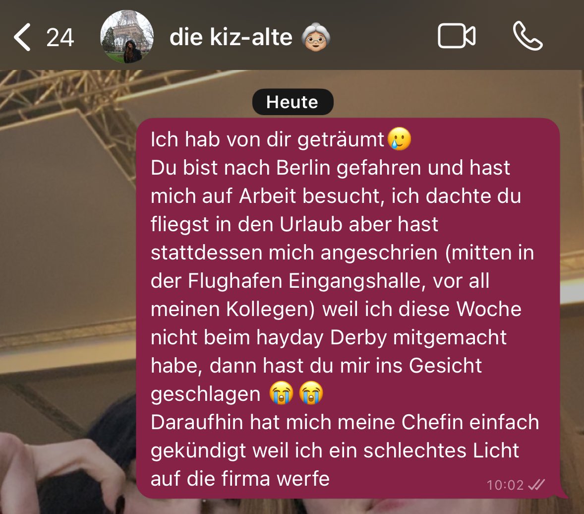 Mittlerweile hat es <a href="/biseinerweint/">Moni😈</a> bis in meine Träume geschafft 

(Es tut mir leid ich werde mehr hayday spielen, versprochen)