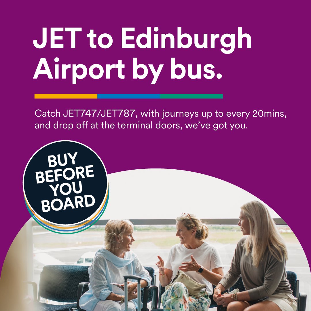 Need to get to Edinburgh Airport? we've got you! 😀 

Our JET747 &amp; our new JET787 service can get you there. Save on a JET period return &amp; free parking at Halbeath or Ferrytoll P&amp;R, so you can spend more on holiday! 🚌 

Find out more &gt;  stge.co/44qTqbX