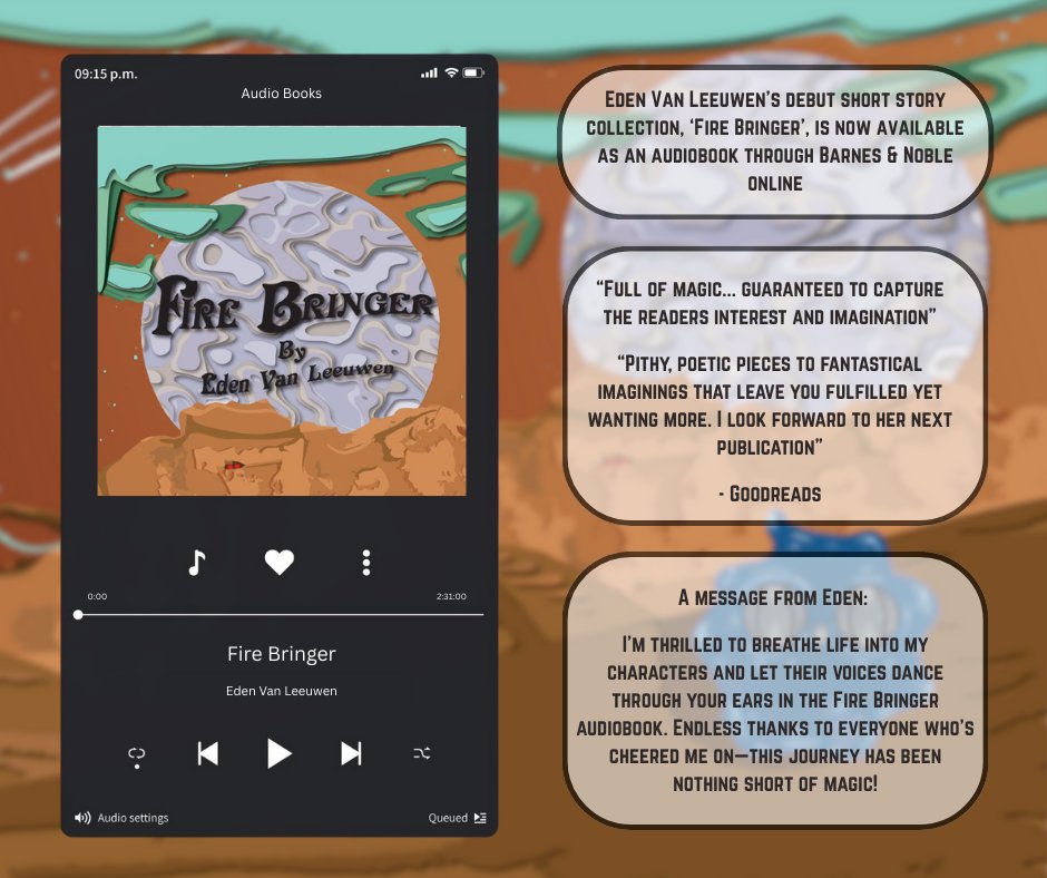 LeeuwenEden's tweet image. My book is now an audiobook kobo.com/us/en/audioboo…
#audiobook #writingcommunity #writing #fireberinger