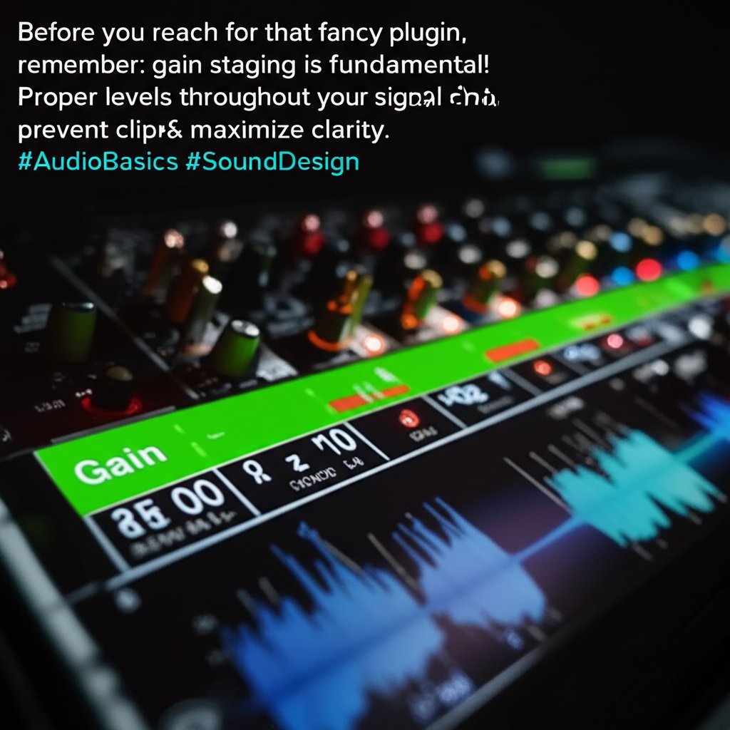 LyRunoX's tweet image. Before you reach for that fancy plugin, remember: gain staging is fundamental! Proper levels throughout your signal chain prevent clipping &amp;amp; maximize clarity. #AudioBasics #SoundDesign