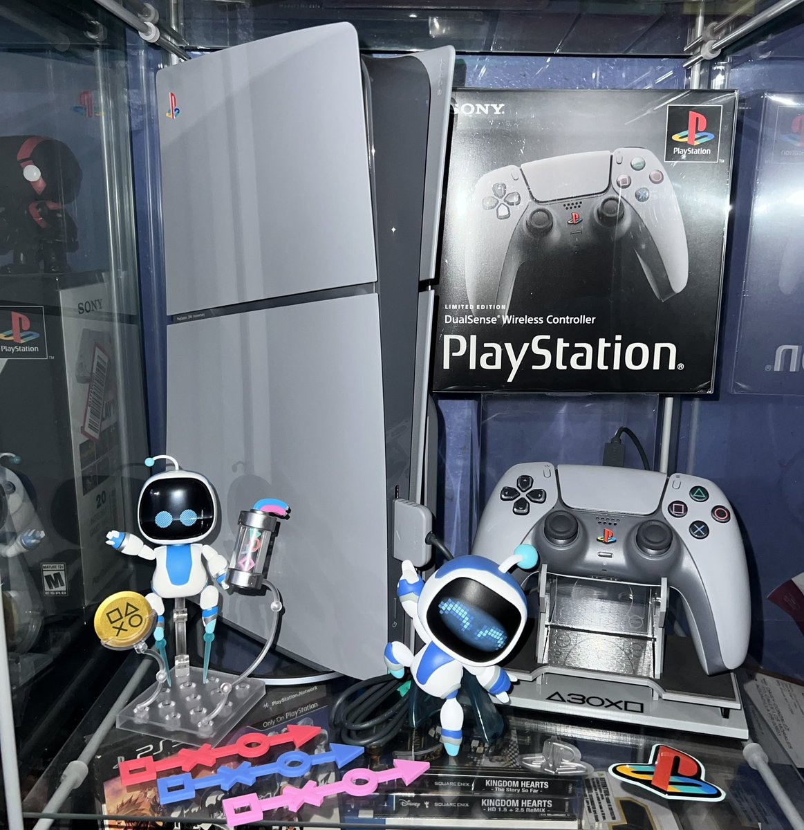 PlayStation®5 – 30th Anniversary Limited Edition Bundle with DualSense® Wireless Controller - 30th Anniversary Limited Edition and Astro Bot Figures from Good Smile Nendoroid &amp; Youtooz figures #ps5 #ps5share #playstation30thanniversary #nendoroid #youtoozcollectible #ASTROBOT