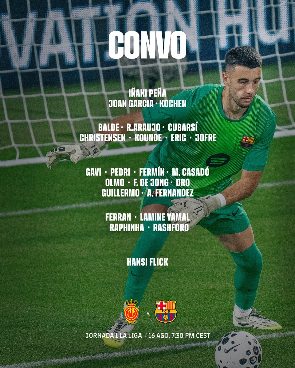 𝐂𝐎𝐍𝐕𝐎𝐂𝐀𝐓𝐎𝐑𝐈𝐀 ✅
#MallorcaBarça