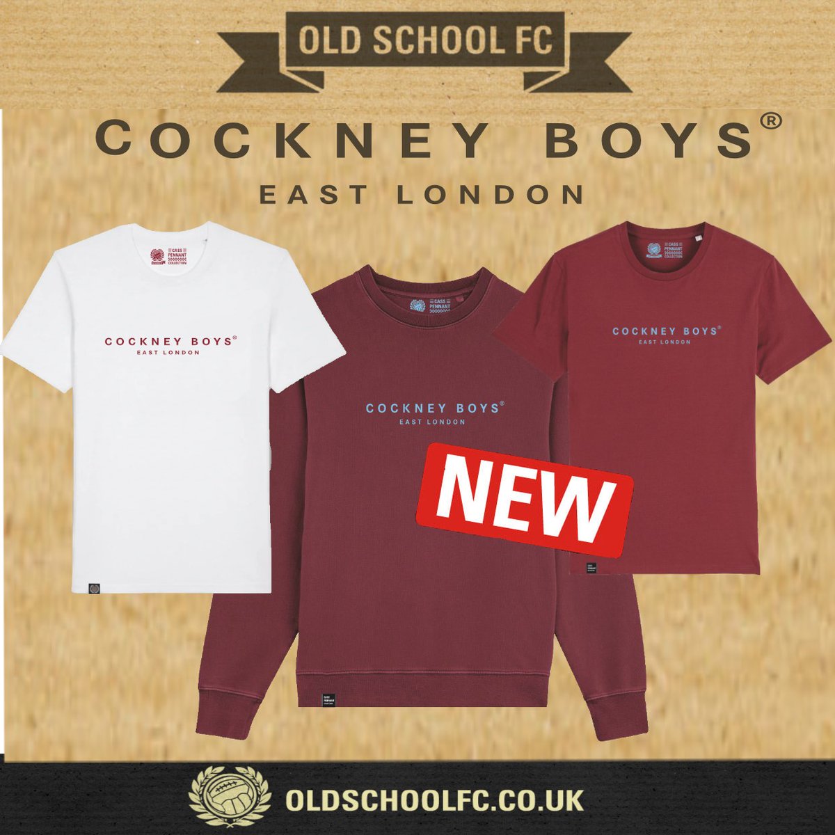 "Sending positive vibes and good luck to the Cockney Boys beginning their football season today."  Tees available at oldschoolfc.co.uk