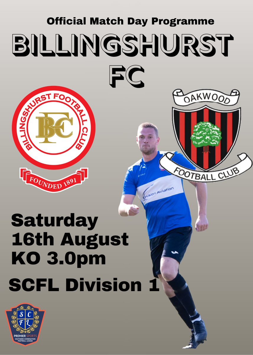 The programme for today's <a href="/Billingshurstfc/">Billingshurst FC</a> <a href="/TheSCFL/">Premier Sports The SCFL</a>
game vs <a href="/OakwoodFC/">Oakwood FC</a> is  available to download from the programme section of billingshurstfc.co.uk  or via tinyurl.com/3vuxkm3v. Chairman &amp; manager comments, player profile, quiz, clubs' histories and even who's playing...