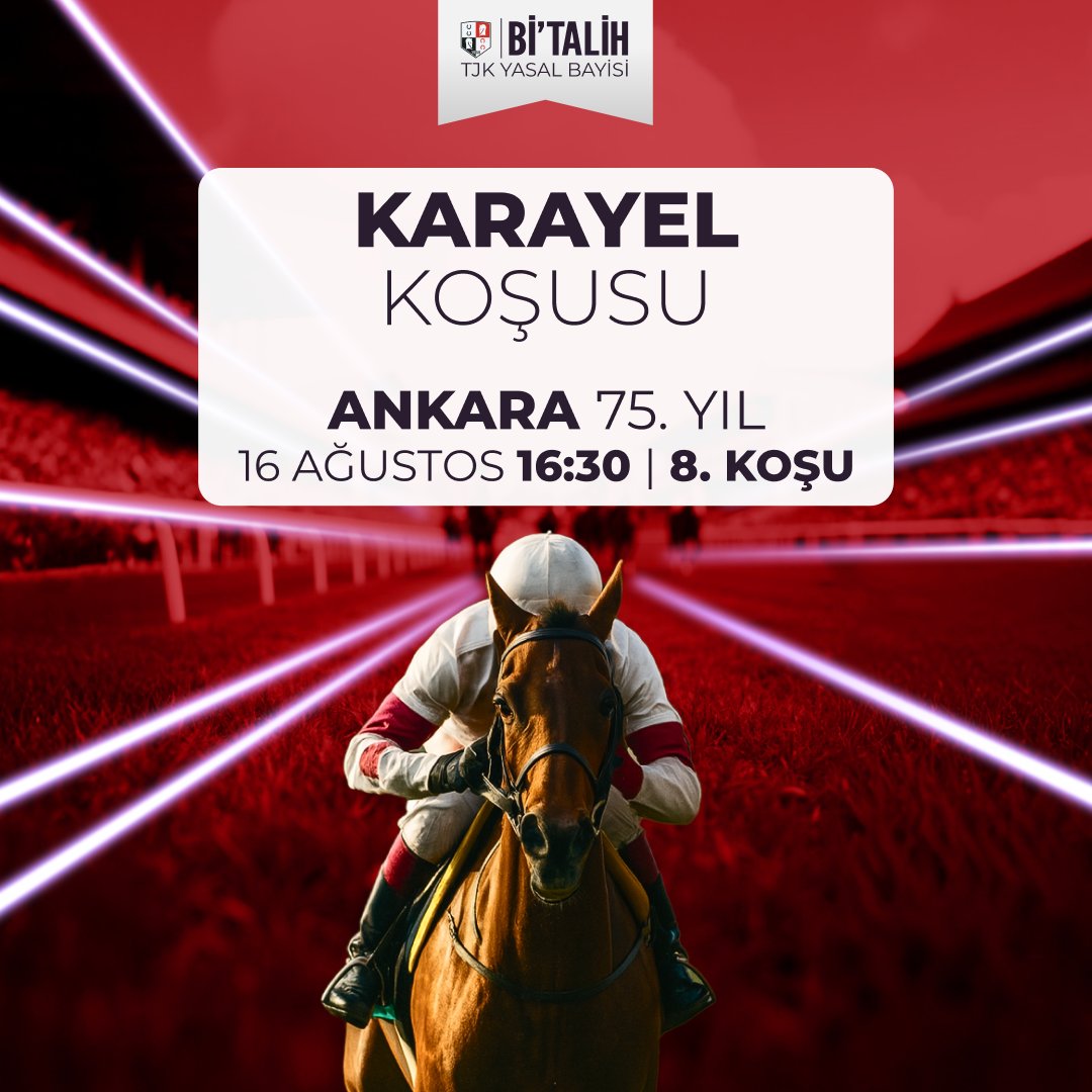🏇 Karayel Koşusu bugün 16:30'da Ankara 75. Yıl Hipodromu’nda koşulacak!

Hemen Oyna 👇🏻
📲 bitalih.go.link/clrhy