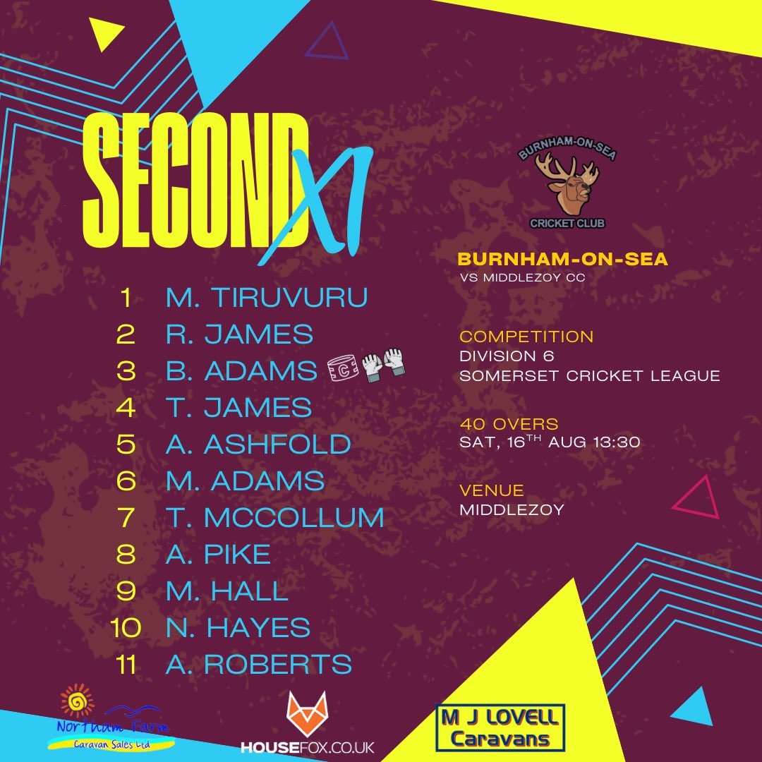 Weekend squads 📋 

Both teams with familiar fixtures, First XI host <a href="/ClubMiddlezoy/">Middlezoy Cricket Club</a> 1s whilst the Second XI travel to <a href="/ClubMiddlezoy/">Middlezoy Cricket Club</a> 2s 💪🏼

#UpTheStags