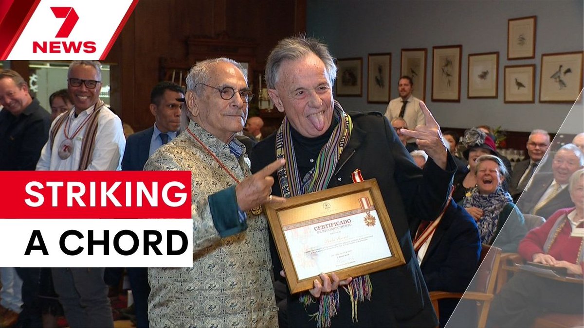 7NEWS Melbourne (@7newsmelbourne) on Twitter photo A Melbourne band of aging local rockers and refugees has just been given a touching award.
The 'Dili Allstars’ have received East Timor’s highest honour for 30 years of campaigning for the country's independence with music. youtu.be/XVeGlU_D3mQ <a href="/NickMcCallum7/">NickMcCallum7</a> #7NEWS A Melbourne band of aging local rockers and refugees has just been given a touching award.
The 'Dili Allstars’ have received East Timor’s highest honour for 30 years of campaigning for the country's independence with music. youtu.be/XVeGlU_D3mQ <a href="/NickMcCallum7/">NickMcCallum7</a> #7NEWS