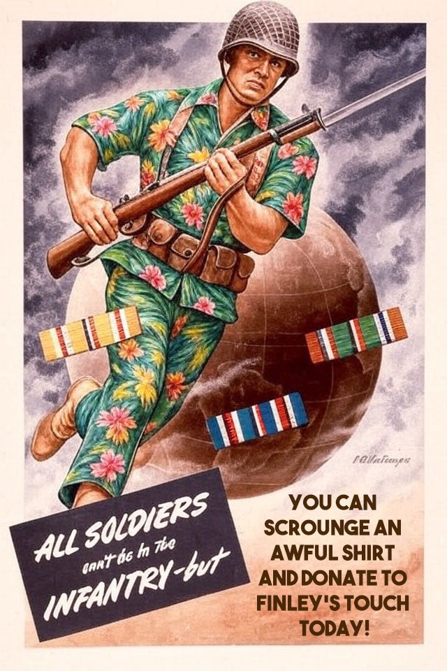 4 weeks to go! Putting the FEST in Festival! Don your Hawaiian shirt, Saturday 13th September <a href="/WeHaveWaysPod/">WW2 Pod: We Have Ways of Making You Talk</a> fest. Prizes to be won! All in aid of <a href="/FinleysTouch/">Finleys Touch 💚</a> 

Join in! RT TO SPREAD THE WORD. Do your duty! Donate justgiving.com/page/hawaiians… <a href="/almurray/">Al Murray 🇺🇦</a>