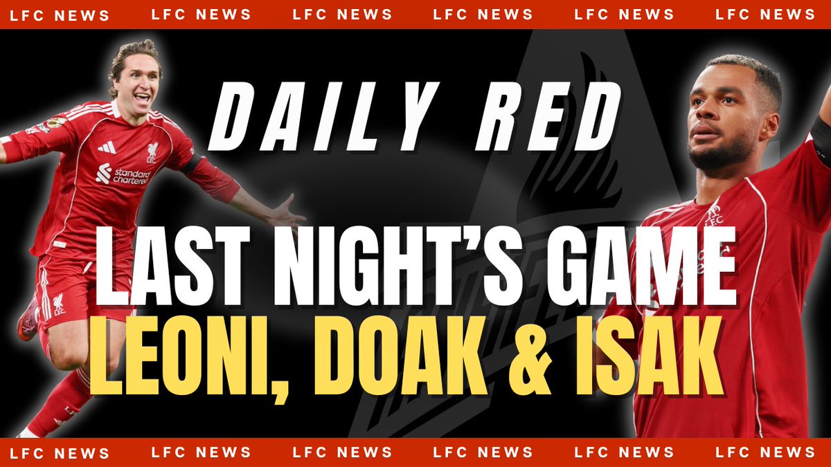 🔴 LIVE at 11.15am on YouTube – Daily Red with Dave Davis ( @daved0106)

⚽ Reaction to last night’s game
🇧🇪 Leoni developments
👋 Doak update
⚡ Isak latest

Join live for all the news, analysis &amp; chat on AnfieldIndex!

#LFC #YNWA #AnfieldIndex