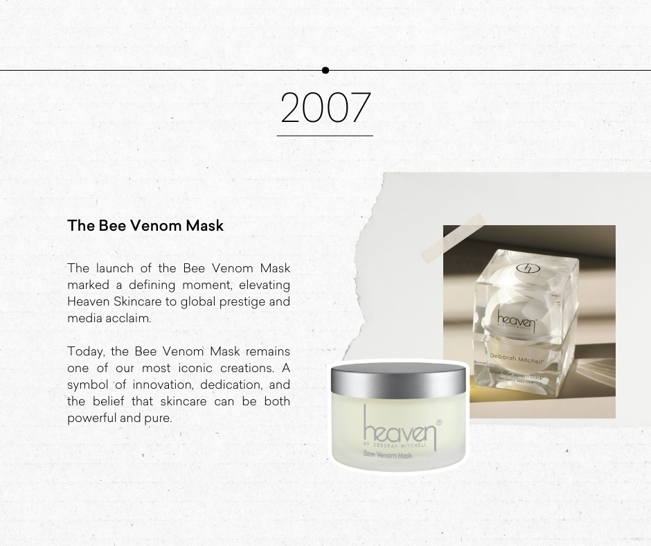 Since its launch in 2007, the Bee Venom Mask has delivered luxury, innovation, and radiant skin. 🐝

Shop the Bee Venom Range - shop.heavenskincare.com/products/bee-v…

#HeavenSkincare #BeeVenom #HeavenTurns30