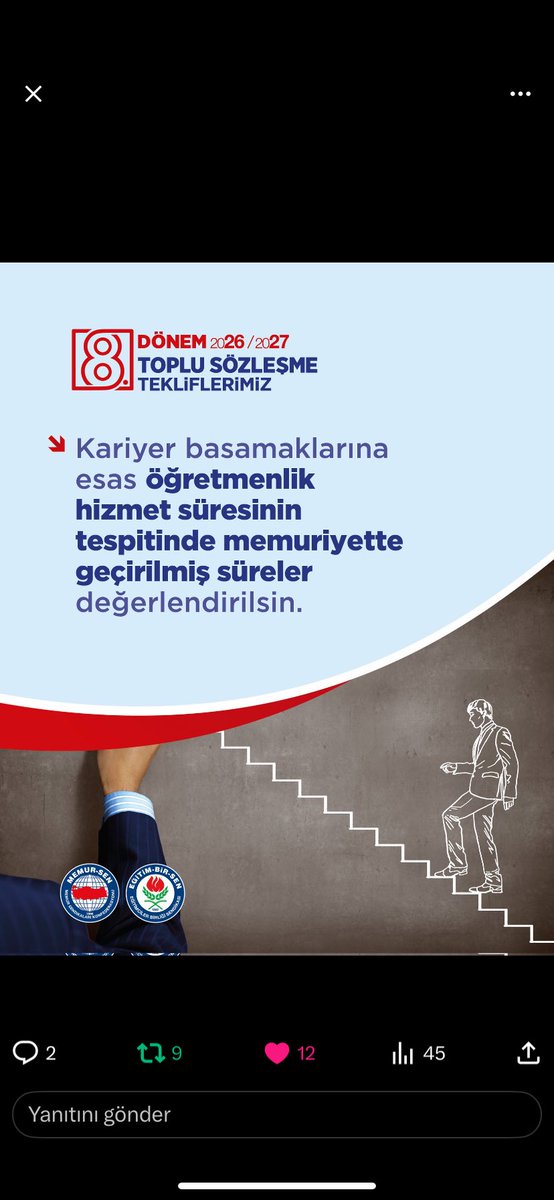 <a href="/Esraiek11248731/">Esra Kaya</a> <a href="/Yusuf__Tekin/">Yusuf Tekin</a> <a href="/RTErdogan/">Recep Tayyip Erdoğan</a> <a href="/tcmeb/">Millî Eğitim Bakanlığı</a> <a href="/EgitimBirSen/">Eğitim-Bir-Sen</a> <a href="/_aliyalcin_/">Ali YALÇIN</a> <a href="/MemurSenKonf/">Memur-Sen</a> <a href="/657HakPlatformu/">657 HAK PLATFORMU</a> <a href="/memurlarnet/">MemurlarNet</a> <a href="/MemurHaklar/">Memur Hakları</a> <a href="/ekoltvv/">Ekol TV</a> <a href="/nowhaber/">NOW HABER</a> <a href="/tgrthabertv/">TGRT HABER</a> <a href="/EgitimBirSen/">Eğitim-Bir-Sen</a> <a href="/_aliyalcin_/">Ali YALÇIN</a> verdiğiniz sözlerin arkasında durmanızı bekliyoruz masada bizi diğer maddelere satacak mısınız göreceğiz (!)