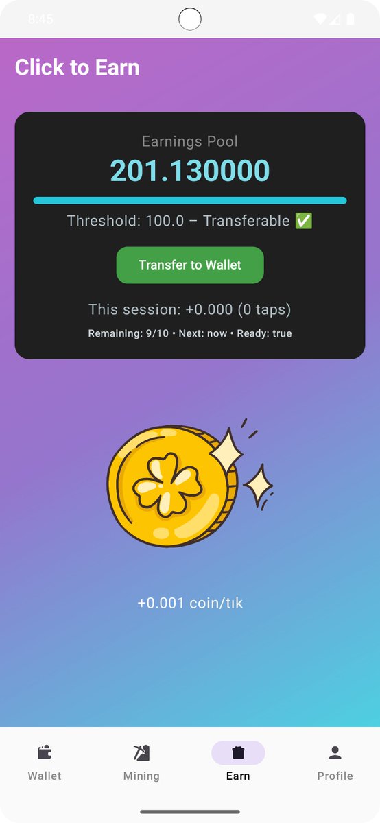 EmwNetwork35637's tweet photo. v1.0.8 is Live!

Earn screen refined; rewarded ads now appear at natural breakpoints.

Live countdown: “Next” timer updates in real time.

Cleaner wallet/threshold texts &amp; improved translations.

Bug fixes, performance and stability improvements. https://t.co/gzdj43MOXF
