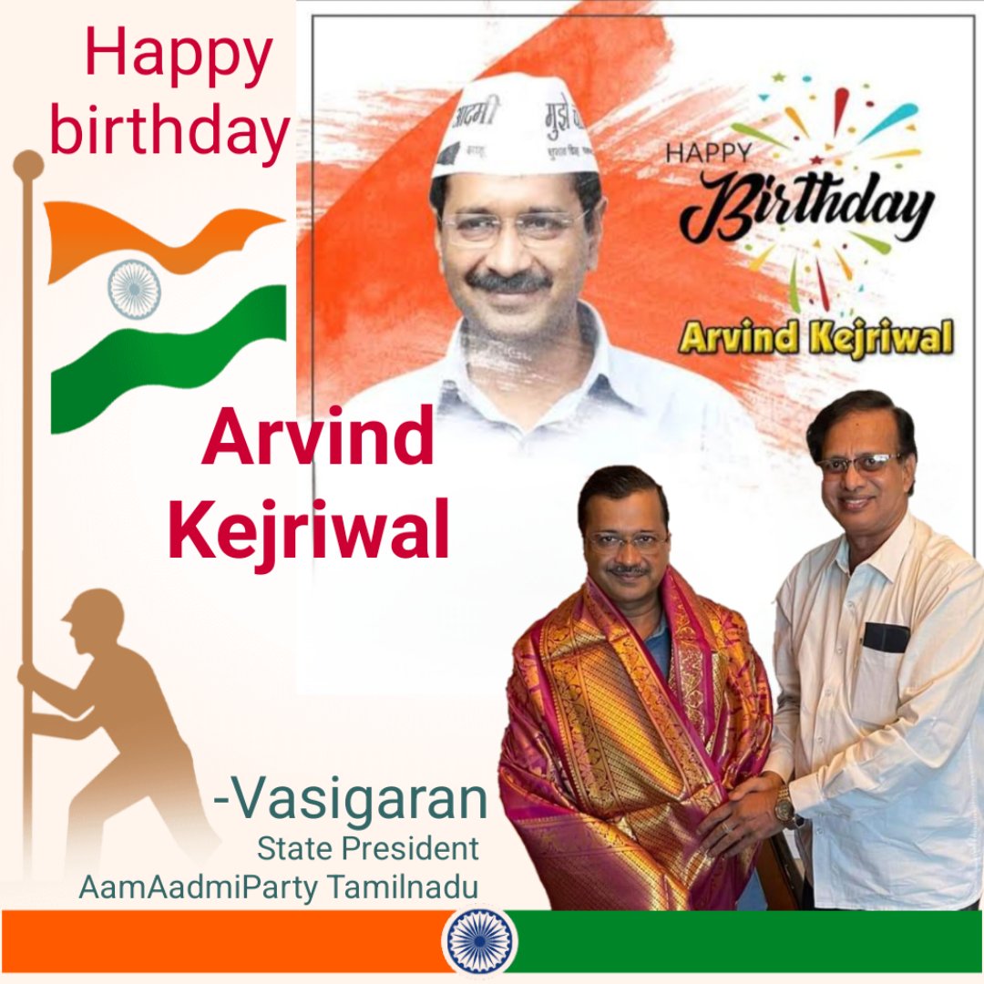 Vasigaran13's tweet photo. Happy Birthday @ArvindKejriwal

Mr.Aravind Kejriwal, is the only tall leader in India who formed AamAadmiParty in first year and captured the Delhi state in the next year.

He created world -class government schools which is topper than private schools in Delhi. It helped all common and poor people and saved the Delhi people from paying fees

He gave free and good hospitals than the private hospitals.
He created several small hospitals (Mohalla Clinics)in every one kilometer in Delhi.

He was the first given free buses for women in India.

He gave free electricity to 200 units in Delhi and 300 units in Punjab.

For Supporting senior citizes paid ₹2500/-.each every month

20000 liters of free drinking water given by pipeline to each household.

Other than this numerous numbers of good projects given for the people.

With the creation of the AAP model government for the common people in Delhi then Punjab, he has set foot in Kashmir, Gujarat and Goa with a victory, now AamAadmiParty steps in all states of India.
Long live @ArvindKejriwal

Vasigaran
President
AamAadmiParty
Tamil Nadu 
@AamAadmiParty @AAPDelhi @SandeepPathak04 @AAPTN @pankajgupta @PankajSinghAAP