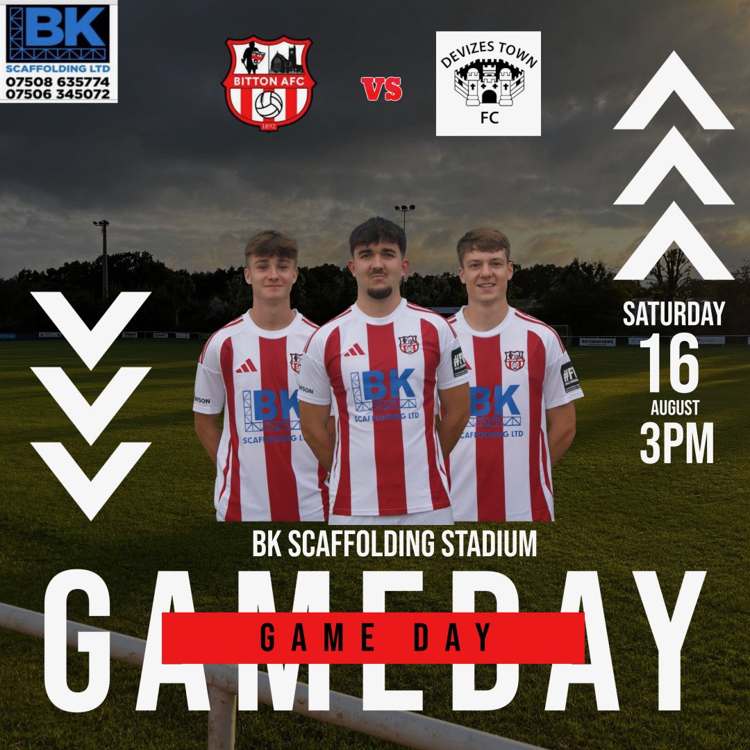 BittonAFC© (@bittonafc) on Twitter photo ⚪️ 𝕋𝕙𝕖 𝕋𝕠𝕟 𝕀𝕤 𝔹𝕒𝕔𝕜 ⚪️🔴
Another Saturday, Another Game. Why not join us this week as we face <a href="/DevizesTownFC/">Devizes Town FC</a>.
Why not join us?
3 points up for grabs but who will snatch them?
Only one way to find out⚽️⚽️
⚽️Bitton AFC vs <a href="/DevizesTownFC/">Devizes Town FC</a>
🏆 <a href="/_WesternLeague_/">Western League</a> DIV 1 ⚪️ 𝕋𝕙𝕖 𝕋𝕠𝕟 𝕀𝕤 𝔹𝕒𝕔𝕜 ⚪️🔴
Another Saturday, Another Game. Why not join us this week as we face <a href="/DevizesTownFC/">Devizes Town FC</a>.
Why not join us?
3 points up for grabs but who will snatch them?
Only one way to find out⚽️⚽️
⚽️Bitton AFC vs <a href="/DevizesTownFC/">Devizes Town FC</a>
🏆 <a href="/_WesternLeague_/">Western League</a> DIV 1