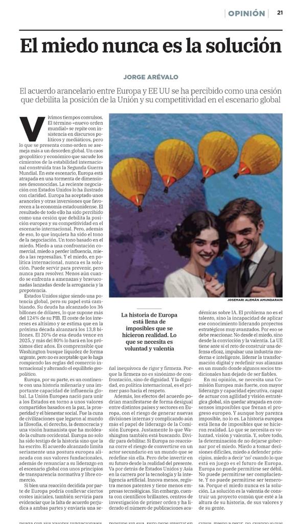 El miedo nunca es la solución...