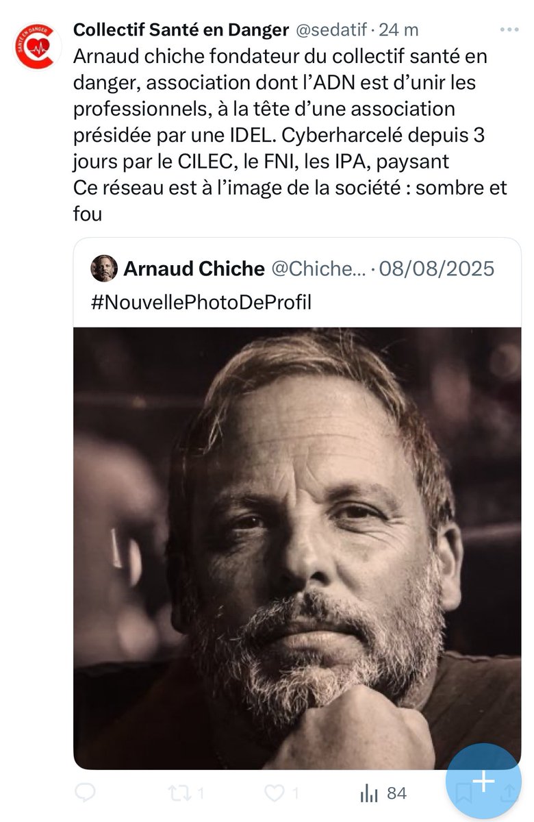 Dérapage : <a href="/ChicheArnaud/">Arnaud Chiche</a> utiliserait le compte du <a href="/sedatif/">Collectif Santé en Danger</a> pour attaquer <a href="/FNIofficiel/">Fédération Nationale des Infirmiers</a> <a href="/Idelencolere/">Infirmiers Libéraux en Colère</a> et des pro de santé. Ce message relèverait de la diffamation, la Présidente <a href="/ChevalierChast3/">Chevalier Chasteau Monique</a> sait elle qu’elle est responsable judiciairement de l’association?

<a href="/nicolasberrod/">Nicolas Berrod</a>