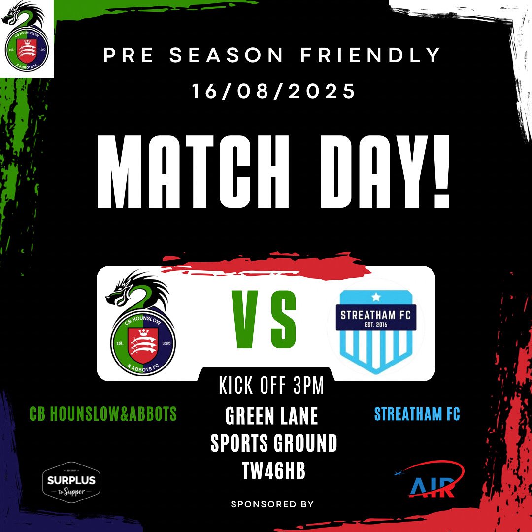 Final whistle blows soon 🔔⚽️ Last pre-season friendly, let's make a statement 🔥 #CBHounslowAndAbbots #PreSeason #NewBeginnings