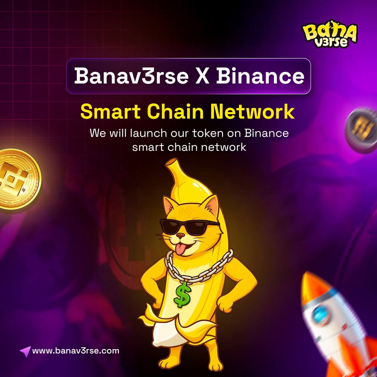 Banav3rse_'s tweet photo. 🌐 Banav3rse is expanding 🚀
We are officially integrating with the Binance Smart Chain (BSC) network.

This step makes BV3 more accessible, scalable, and future-ready. ✨
Stay tuned for the official listing details.

#Banav3rse #BSC #CryptoInnovation https://t.co/w4pCEbi2Pv
