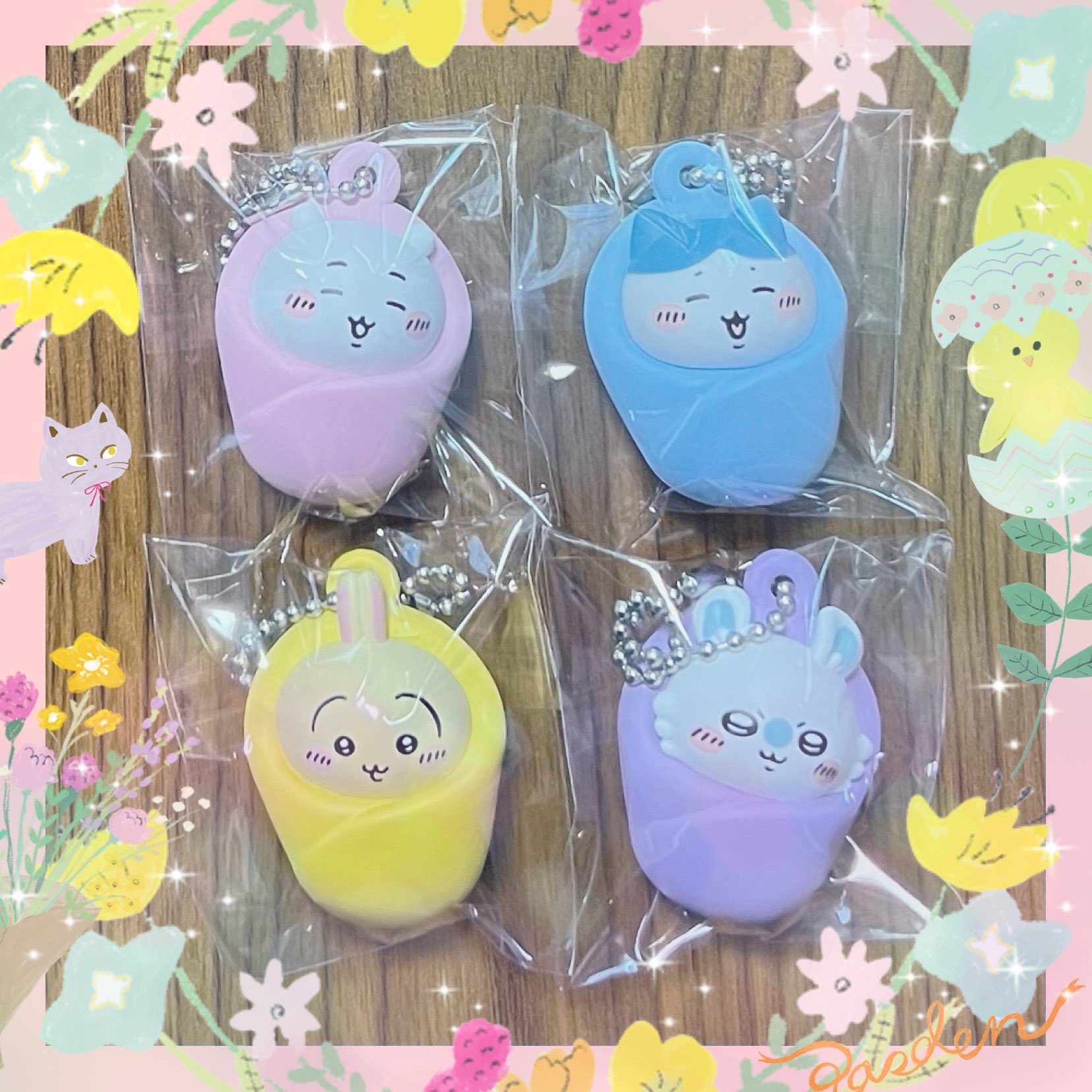 aki様 リクエスト マスコットチャーム(バラ売り) あさみみちゃん】ぬいぐるみキーホルダー（にっこり