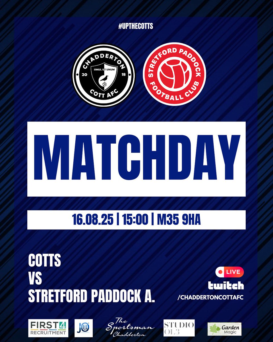Ⅽhadderton Cott AFC (@chaddycottafc) on Twitter photo 𝙄𝙏’𝙎 𝙈𝘼𝙏𝘾𝙃 𝘿𝘼𝙔:
We face <a href="/AmateursSpfc/">Stretford Paddock FC Amateurs</a> today which will be our last game before the season starts. Giving our lads a week-deserved weeks rest before the season kicks off.
📍 Failsworth Soccer Centre, 3G Pitch
Come down and show your support!
#UpTheCotts 🔵⚫️ 𝙄𝙏’𝙎 𝙈𝘼𝙏𝘾𝙃 𝘿𝘼𝙔:
We face <a href="/AmateursSpfc/">Stretford Paddock FC Amateurs</a> today which will be our last game before the season starts. Giving our lads a week-deserved weeks rest before the season kicks off.
📍 Failsworth Soccer Centre, 3G Pitch
Come down and show your support!
#UpTheCotts 🔵⚫️