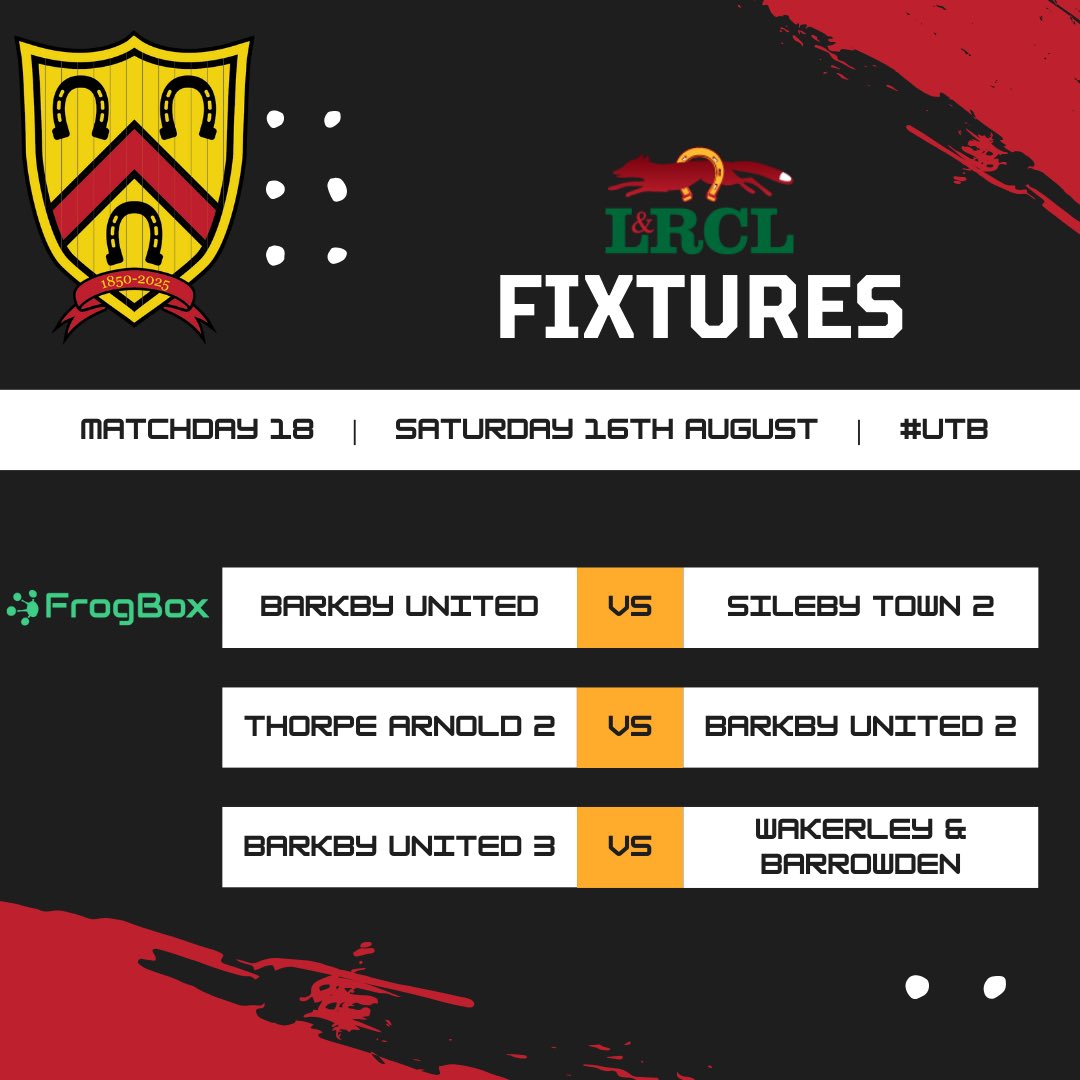 Barkby United CC (@barkbyunitedcc) on Twitter photo Matchday 18 in the <a href="/landrcl/">Leics & Rutland CL</a> 🏏
1s at home vs. <a href="/silebytown/">Sileby Town CC</a> 2s
🎥 m.youtube.com/watch?v=QYa2L_…
2s away vs. <a href="/ThorpeArnoldCC/">Thorpe Arnold CC</a> 2s
3s vs. <a href="/BarrowdenCC/">Wakerley&BarrowdenCC</a> at Quorn
The bar is open all afternoon at Beeby Road ☀️🍻 Matchday 18 in the <a href="/landrcl/">Leics & Rutland CL</a> 🏏
1s at home vs. <a href="/silebytown/">Sileby Town CC</a> 2s
🎥 m.youtube.com/watch?v=QYa2L_…
2s away vs. <a href="/ThorpeArnoldCC/">Thorpe Arnold CC</a> 2s
3s vs. <a href="/BarrowdenCC/">Wakerley&BarrowdenCC</a> at Quorn
The bar is open all afternoon at Beeby Road ☀️🍻