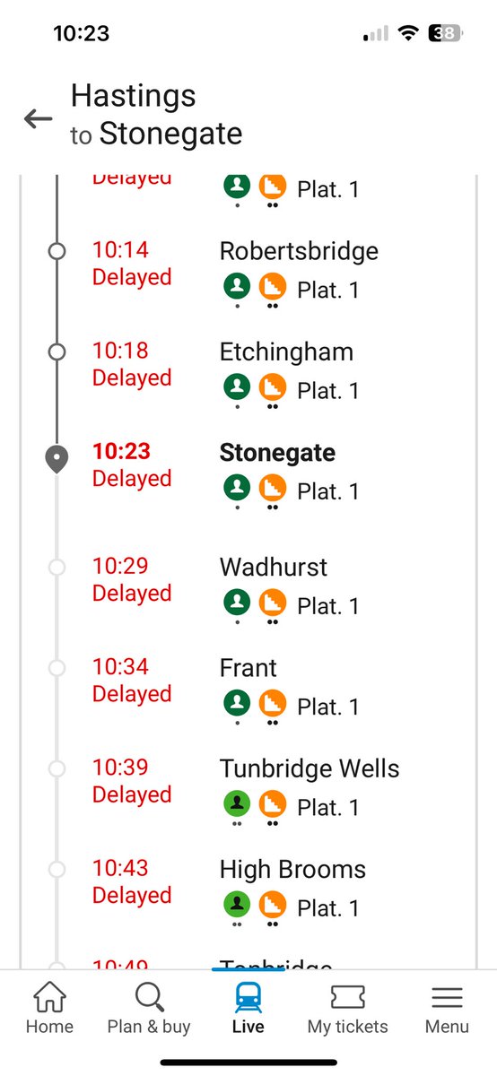 topcatwm's tweet image. ⁦@Se_Railway⁩ what does this mean? No announcement at Stonegate, tickets bought and car park paid. Zero information from you as always