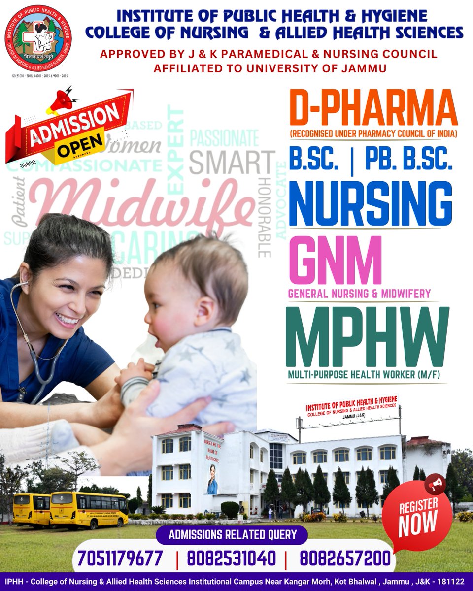 IPHHJammu's tweet photo. ๐ IPH&H Nursing College, Jammu is here to guide you every step of the wayโ Choose the perfect course for your future.
Let us make your journey smoother!
๐ Contact us
7051179677 | 8082531040 | 8082657200
#bestnursingcollege #bopee #nursing2025 #nursesofIndia #HealthcareForAll https://t.co/RMuC2qQteb