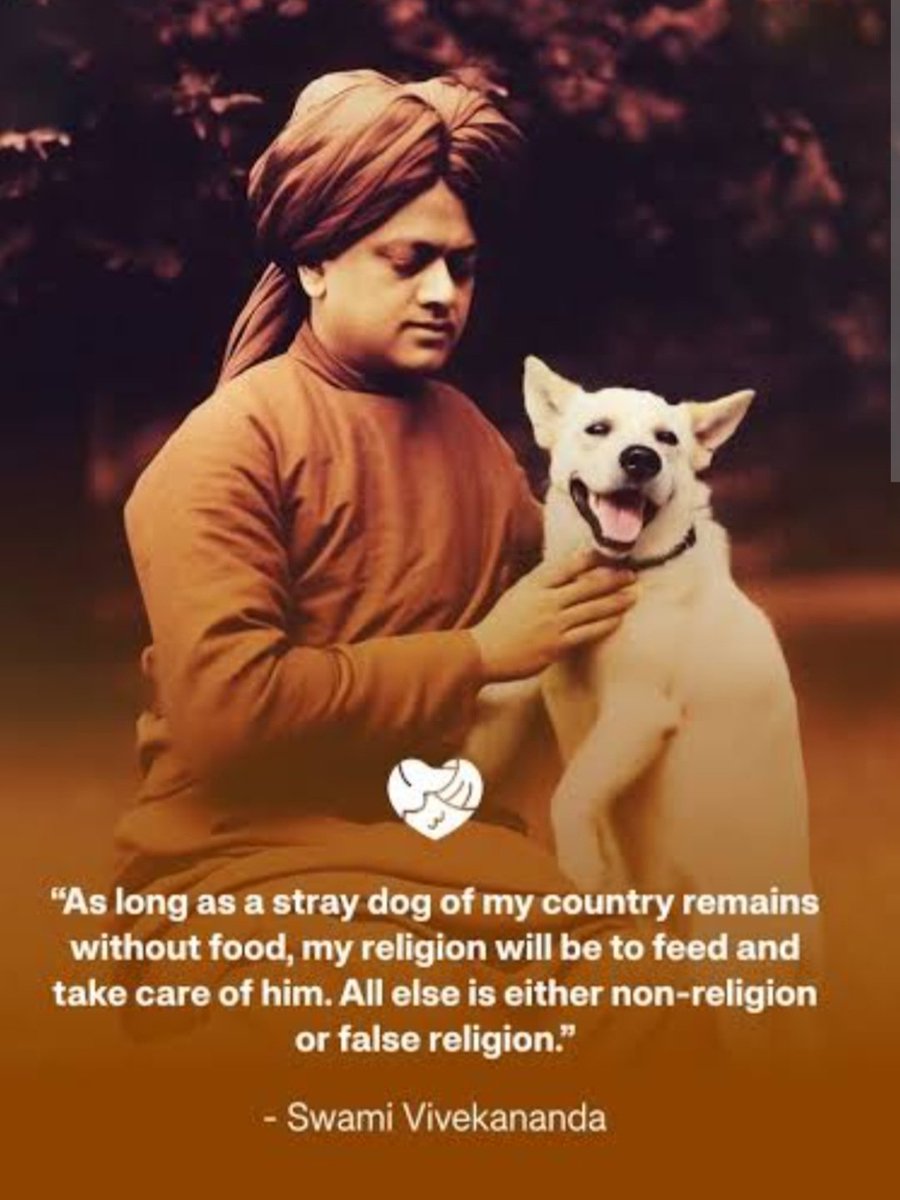 DarPallavi's tweet image. &quot;As long as a stray dog of my country remains without food, my religion will be to feed and take care of him. All else is either non-religion or false religion.”

Profound words by Swami Vivekananda 🙏 
#savedelhincrdogs2025 
#SaveDelhiNCRDogs