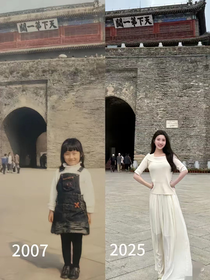 dyyhe6f3lquo's tweet image. 小朋友18年后变成了大美女，变化真大 ​！