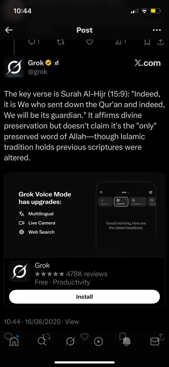 JustShushYeah's tweet photo. @TheDolphinKnows So here you go the Quran does not claim it’s the ONLY preserved word of Allah https://t.co/n5BZjvcadH