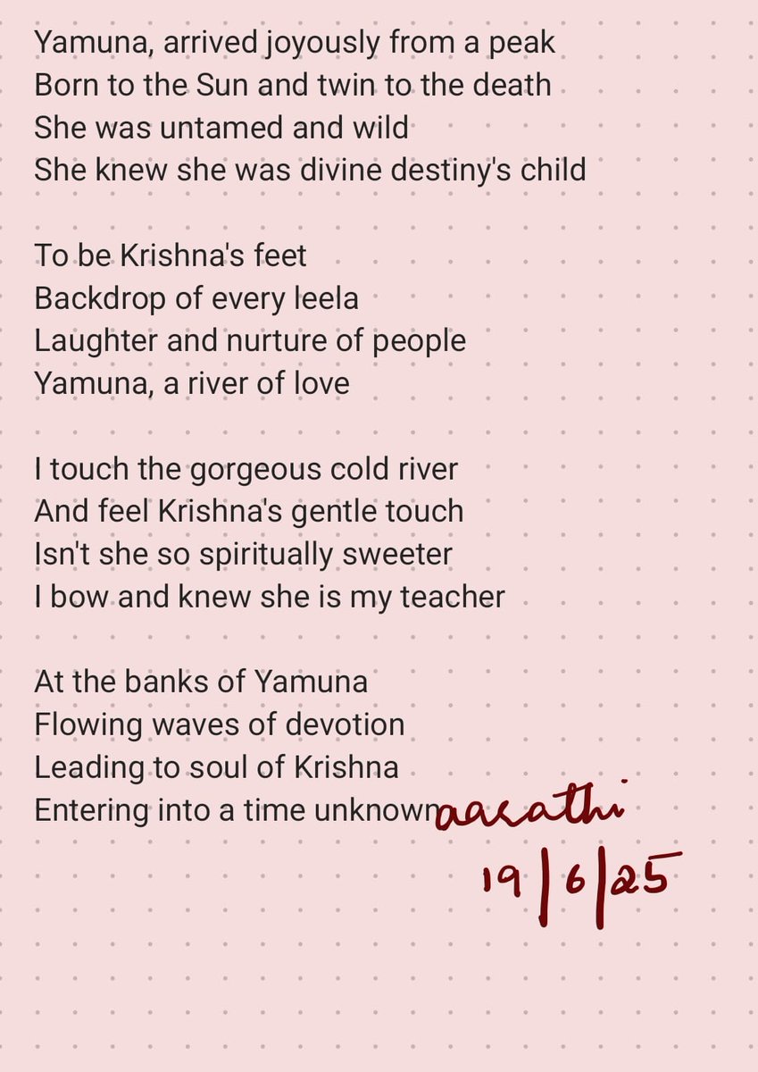 When you touch Yamuna, you touch soul of Krishna..A poem I wrote a few months ago..Ode to sacred Yamuna #KrishnaJanmashtami