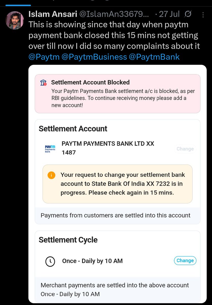 IslamAn33679439's tweet photo. They call and disconnect the after 20-30. I think the CSR team wants to show that they're calling to resolve the issue but call getting disconnected every time. Close my merchant account I am closing my personal paytm account @Paytmcare @Paytm @PaytmBank @PaytmBusiness @paytm https://t.co/Vyc955NJxy