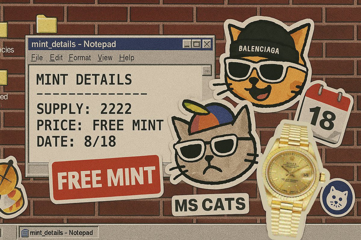 Casper𓂀🦍 (@casperllz) on Twitter photo We are excited to announce our collab with <a href="/mscatscult/">MS CATS | FREE MINT</a> 🐱
Secure your exclusive FREE OG and WL Spot for <a href="/mscatscult/">MS CATS | FREE MINT</a> on <a href="/solana/">Solana</a> ⛩️
- Follow : <a href="/Casperllz/">Casper𓂀🦍</a> X <a href="/mscatscult/">MS CATS | FREE MINT</a> ✨
- RT, like and Tag 3 good friends 🎁
- Drop your $SOL wallet We are excited to announce our collab with <a href="/mscatscult/">MS CATS | FREE MINT</a> 🐱
Secure your exclusive FREE OG and WL Spot for <a href="/mscatscult/">MS CATS | FREE MINT</a> on <a href="/solana/">Solana</a> ⛩️
- Follow : <a href="/Casperllz/">Casper𓂀🦍</a> X <a href="/mscatscult/">MS CATS | FREE MINT</a> ✨
- RT, like and Tag 3 good friends 🎁
- Drop your $SOL wallet