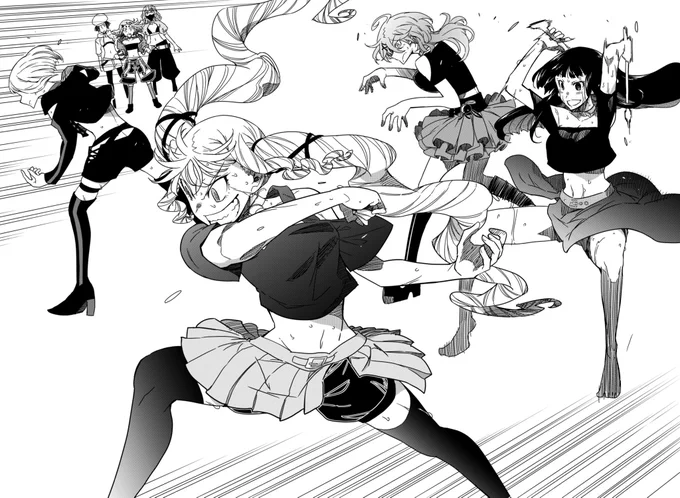 #実は楽器の下まで描いてますシリーズ

#ロックレディ 原作6巻より、ロックレディ全力全開の演奏シーンです!!!
見開きで描いたので迫力抜群!その結果キャラの身体もガンガン消えてます!!!大笑

#ロックは淑女の嗜みでして
#お盆休み
#8巻8月29日発売です 