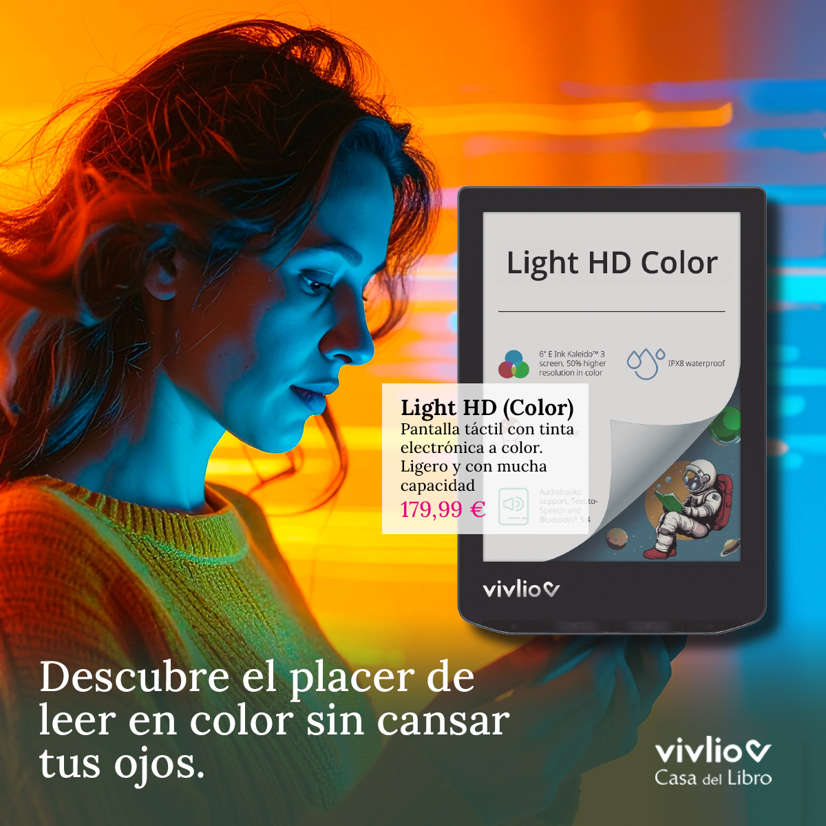 Añade color a tu lectura con el eReader Vivlio Light HD Color Azul. 

No te canses de leer tus libros favoritos, y de llevar toda tu biblioteca en un solo dispositivo. ¡Consíguelo aquí! 👉ow.ly/Phpy50WAui8