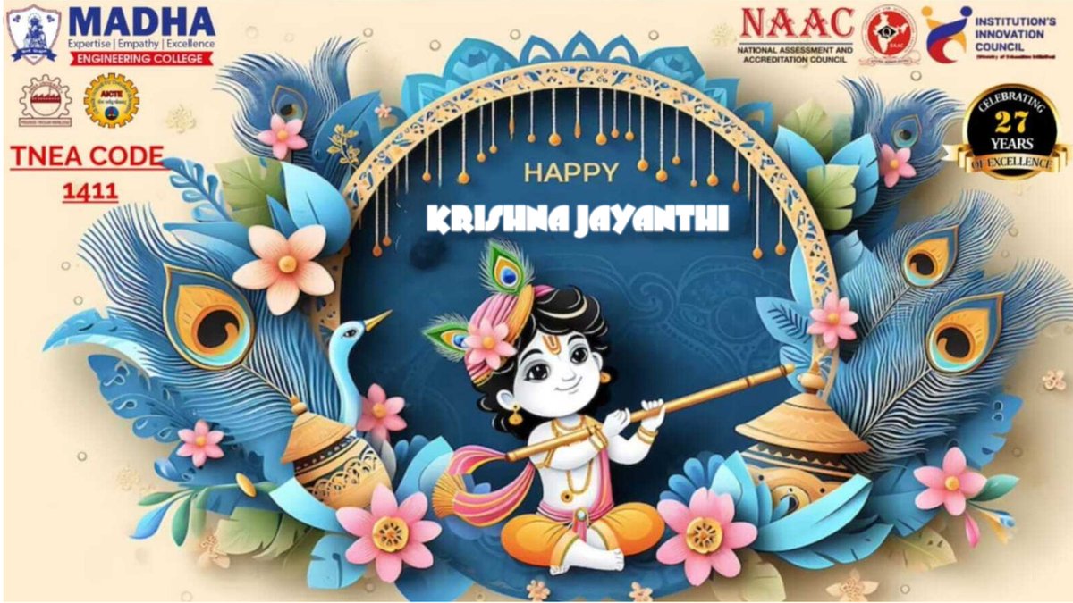 madhaengcollege's tweet image. Happy Krishna jayanthi 
#madhaengineeringcollege #krishnajanmashtami #krishnajayanthi2025 #krishnabhakti #krishnajayanthi #admissions #admissionsopen2025_26
