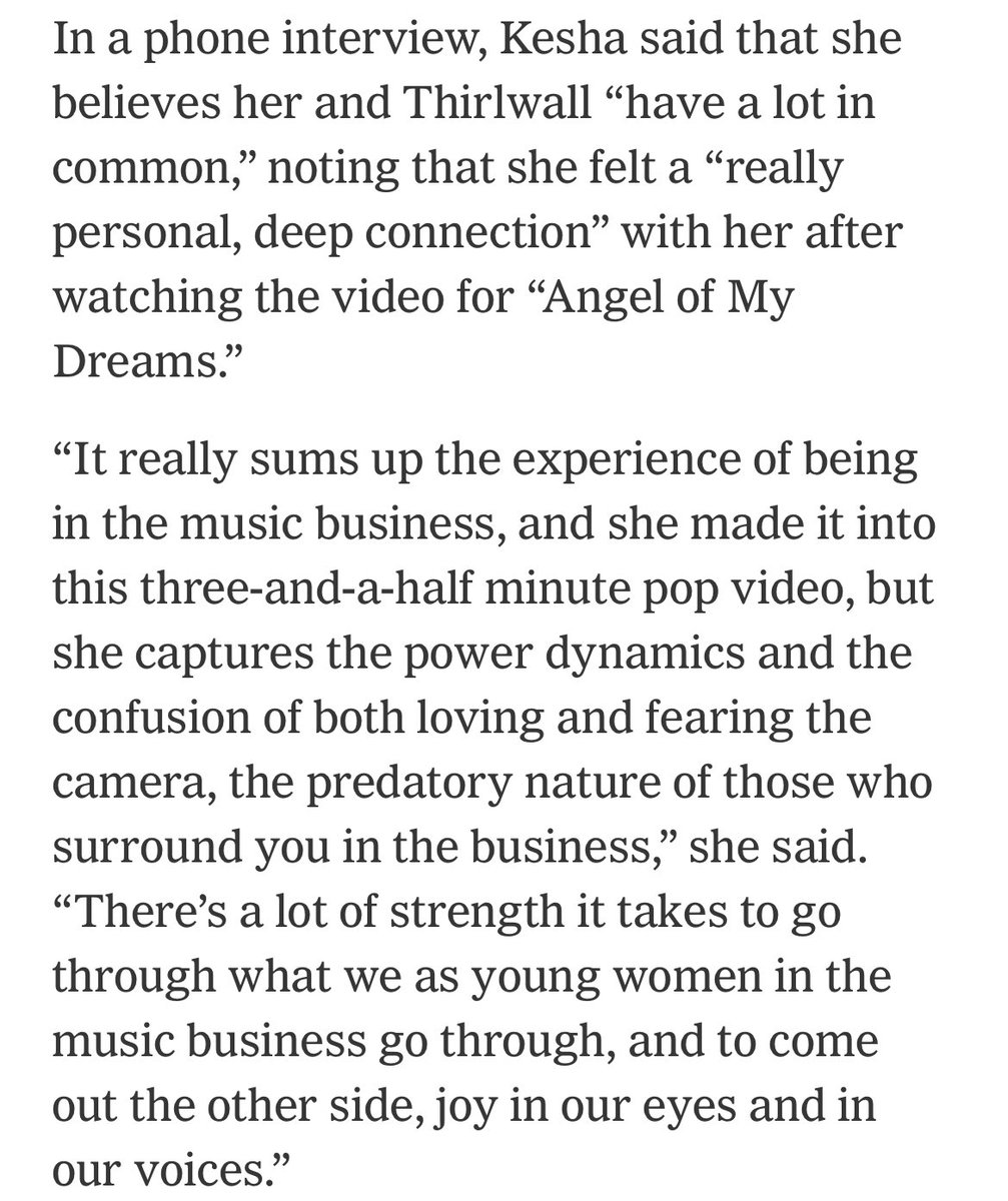 sasha (@blueprintjade) on Twitter photo Kesha said she felt a really personal and deep connection with JADE after watching the music video of Angel Of My Dreams. 
via The New York Times Kesha said she felt a really personal and deep connection with JADE after watching the music video of Angel Of My Dreams. 
via The New York Times